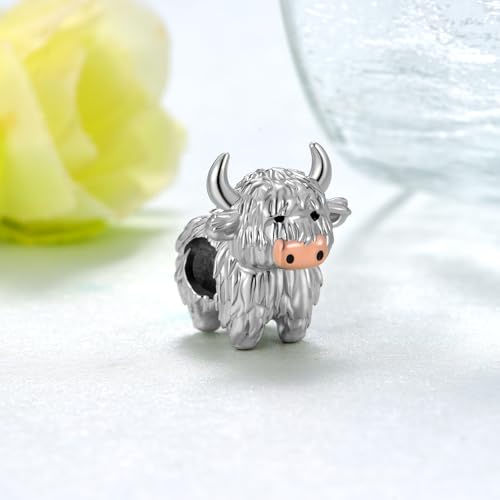 Highland Cow Charm 925 Sterling Silver Cow Charms for Bracelets Cow Jewelry Highland Cow Jewelry Gifts2