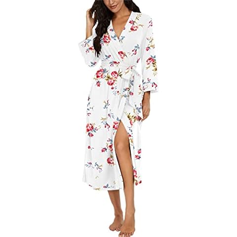 PrinStory Women's Long Knit Bathrobe Cover