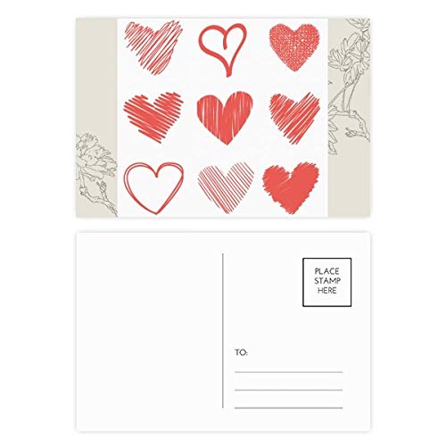 Carte postale de fleur lot de 20 cartes merci pour correspondance de Saint Valentin multicolore