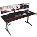 DlandHome Mesa Gaming 140 cm Mesa Gaming PC Escritorio Ergonomista Mesa Ordenador Gaming con Alfombrilla de Ratón Grande & Estante de Mango de Juego con USB, Negro