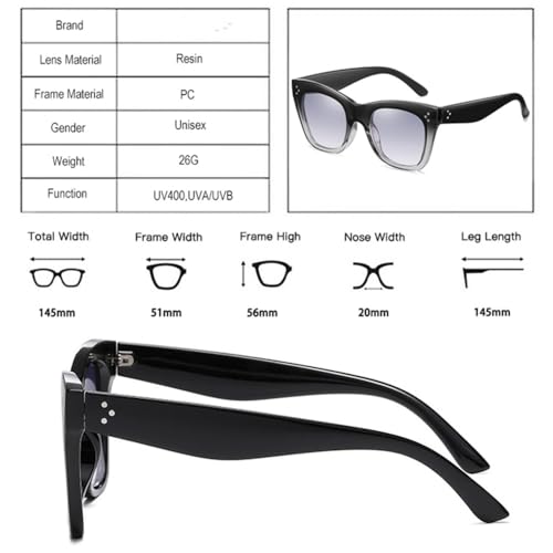 Retro Cat Eye Sunglasses Women Rivets Decoration Shades UV400 Men Gradient Sun Glasses2