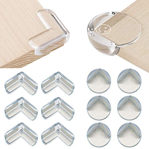 最安値 コーナークッション コーナーガード 高透明 12個セット L型6個 丸型6個 安全対策 テーブルガード 裏面強力粘着両面テープ付き 繰り返し利用でき 家具の角を保護 赤ちゃん 子供 年配の方ケガ防止 地震対策 無害無味無臭 衝撃吸収パッドの価格比較