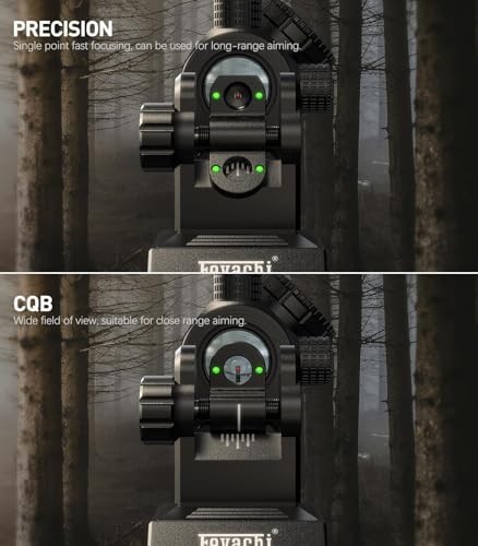 Feyachi Flip Up Sights Fiber Optics Iron Sight with Green Red Sight Front and Rear Backup Rifle Sight for Picatinny Rail - Image 6