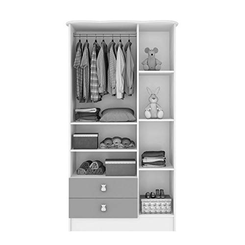 Quarto de Bebê MadeiraMadeira com Guarda Roupa 3 Portas e Cômoda 5 Gavetas 377002 Rosa