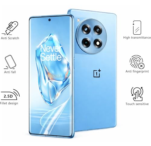 Image of Screen Protector for OnePlus 12R (1 Pack) | HD Clear Hydrogel TPU Film | Full Coverage Curved Screen Guard | Fingerprint Unlock Support | Self-Healing | Anti-Scratch | Bubble-Free | Case Friendly