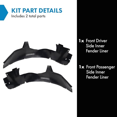 Image of TRQ Front Inner Fender Liner Set Compatible with 2005-2008 Buick LaCrosse GM1250109 GM1251109