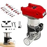 1200W Cordless Router Tool for Milwaukee M18 Battery,30000RPM Brushless Handheld Palm Router with 6 Speeds,15 Router Bits,Depth Adjustment,Trimmer Router for Woodworking Hand Edge Trimmer(No Battery)