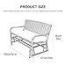 GQMYCDM Outdoor-Gleiterbank, Garten-Schaukelbank, Metallbank, mit Kissen, Terrassenbank für 2 Personen für Poolrand, Hof, Terrasse, Schwarz
