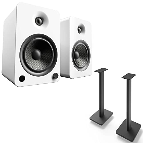 Kanto YU6MW YU6 White Powered Bluetooth Bookshelf Speaker System w/ SP26PL 26