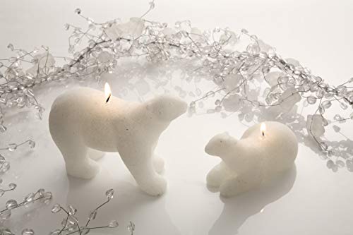 B&P Italia - Juego de Velas, diseño de Oso Polar, Cera/parafina, Color Blanco, pequeño Cover