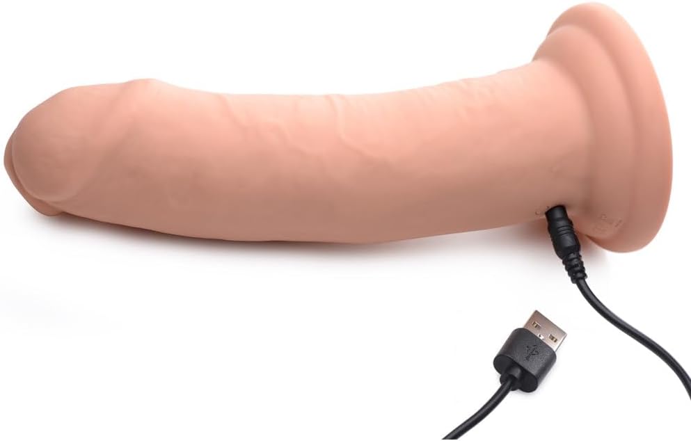 7X Inflatable and Vibrating Remote Control Silicone Dildo - 7 Inch