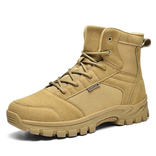 Men's Desert Military Boots Non-slip Comfortable Tactical Work Training Boots Outdoor Hiking Climbing Backpacking Shoes Lace Up Motorcycle Shoes