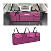 Hanemia Car Trunk Organizer, Backseat Hanging Storage with 4 Large Pockets, Collapsible Cargo Bag with Adjustable Straps Frees Trunk Floor, Sturdy Space Saving Expert for SUV, Truck, Van (Purple)