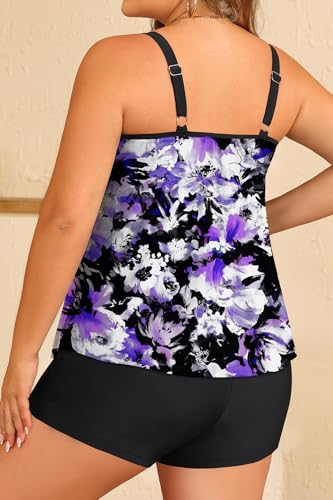 Image of Daci Women Plus Size Tankini Swimsuit - 2 Piece Flowy Plus Size Bathing Suits and Shorts with Pockets 2025