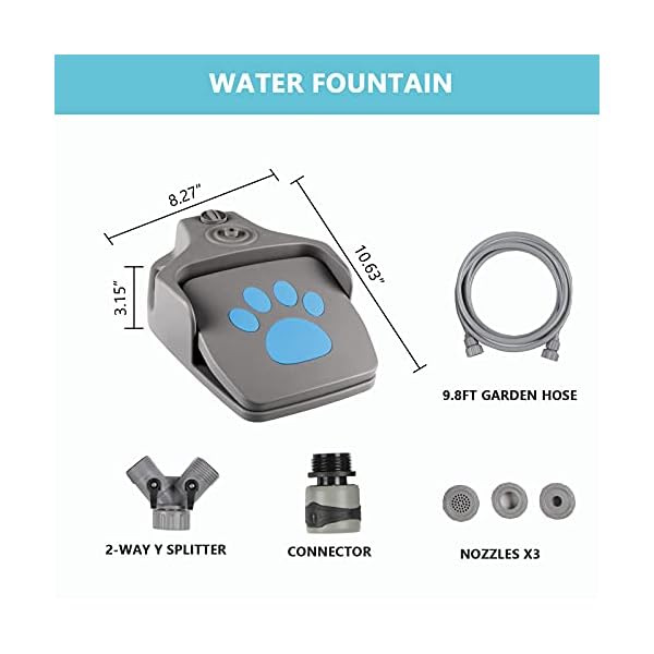 Dog Water Fountain, Automatic Pet Water Fountain Step On Paw Activated