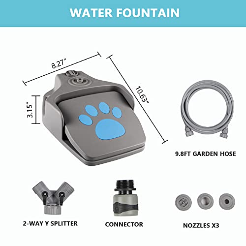 Dog Water Fountain, Automatic Pet Water Fountain Step On Paw Activated
