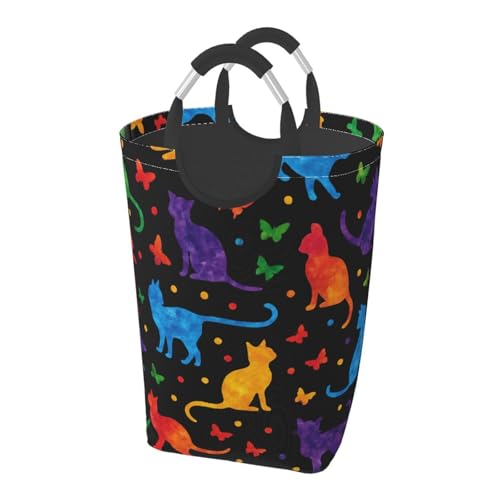 Panier à linge chat et papillon pour décorer la chambre des enfants