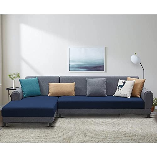 Image of Kraven LHS 6 Seater L Shape Sofa Set for Living Room (Blue Grey Fabric)