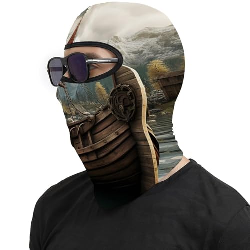 Máscara de esquí para hombres y mujeres, balaclava con estampado de barco antiguo, máscara facial térmica para frío, equipo para motocicleta, máscara facial de invierno para mujeres y hombres miniatura 4