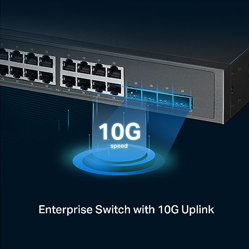 Image of Omada SG3428XPP-M2 | 24 Port 2.5 GB PoE Switch, 4 x 10 GE SFP+ Port | 16 PoE+ and 8 PoE++ Ports@500W | L2+ Smart Managed | Omada SDN Integrated | IPv6 | VLAN, ACL, QoS, IGMP Snooping