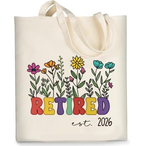 Bolso Tote de Lona Floral para Jubilación Mujer