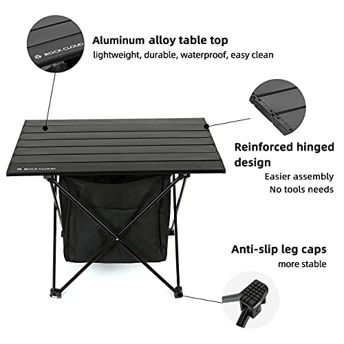 ROCK CLOUD Portable Camping Table With Storage Bag Ultralight Aluminum Folding Beach Table Camp for Camping Hiking Backpacking Outdoor Picnic, Brown,with Storage Bag - Image 7