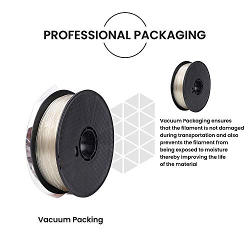 Image of Tesseract Premium PETG 1.75mm 3D Printing Filament | Dimensional Accuracy + /- 0.03mm | Compatible with Most FDM Printers | 1 KG 3D Printer Filament - PETG Natural /Clear (Quantity 1)