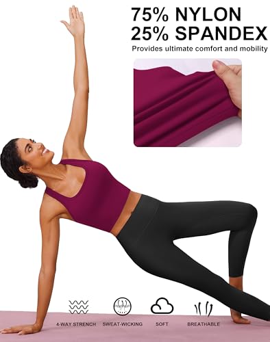 Image of PINSPARK Sports Bra Longline Racerback Tank Tops for Women Padded Workout Yoga Top