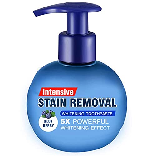 Baking Soda Whitening Toothpaste,Intensive Stain Remover Whitening Toothpaste Strengthening Stain Removal Gel Toothpaste Stain Removal Strengthening Stain Removal Press Toothpaste (Blue Berry)