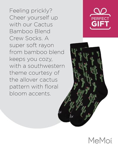 Image of MeMoi Cactus Rayan Blend Crew Socks