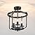 LMSOD Farmhouse Semi Flush Mount Ceiling Light Fixtures, 3-Light Industrial Rustic Ceiling Lamp Black Metal Cage Hallway Light Fixtures