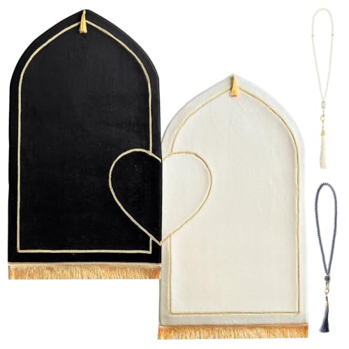 Dimensioni: 60 x 110 cm, il tappetino è leggero e portatile, si può portare ovunque, sia per uso personale che per la famiglia e gli amici, questo è il regalo perfetto per la preghiera del Ramadan.