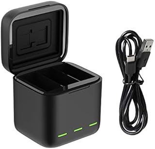 TELESIN Battery Charger Box for GoPro Hero 11 10 9 Black Accessories, Portable 3-Channel Travel Storage Batteries Charging Box with Type-C USB Cable for Hero 11 10 9 Black Action Camera [Only Charger]