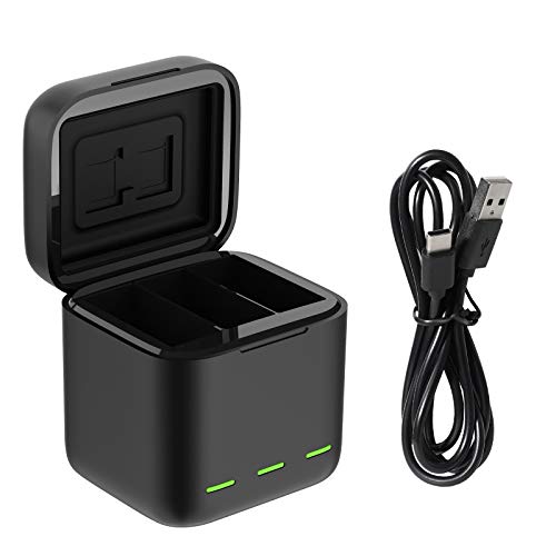 TELESIN Battery Charger for GoPro Hero 12 Hero 11 Hero 10 Hero 9, Triple USB Charging Case with Type-C Cord for Go Pro 12 11 10 9 Camera Accessories by TELESIN - Used condition - US$15.49