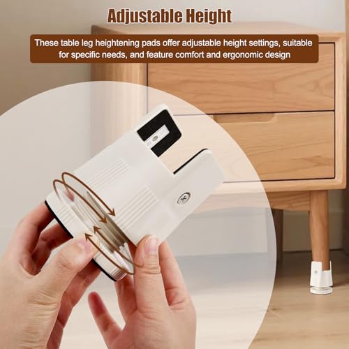 Elevadores de muebles para mesas y camas con altura ajustable blanca 5