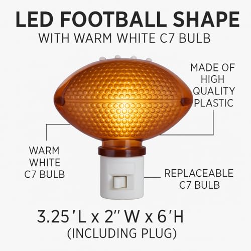 Image of Novelty Lights LED Lamp Football Shape Sports Decoration Night Light with Swivel Plug