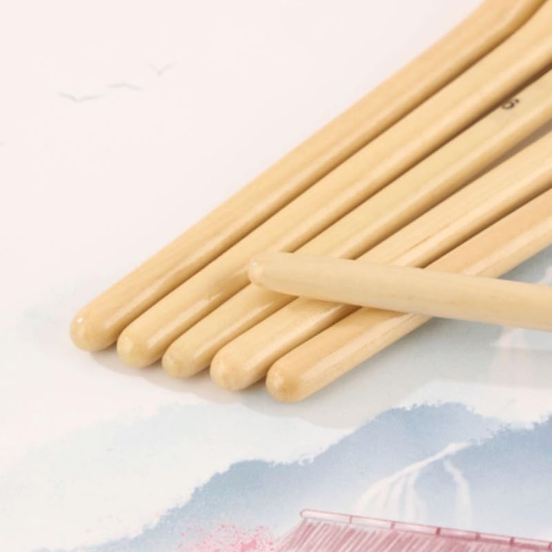Ensemble De 11 Pinceaux en Bois Massif De Couleur Originale pour Artistes Et Étudiants, avec Gouache.