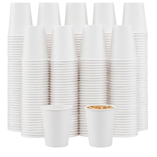 Clawsoff 200 Count Paper Cups 10 oz Disposable Coffee Cups Bulk Thickened Durable Drinking Cups for Hot or Cold Beverage Home Office Party Business Events