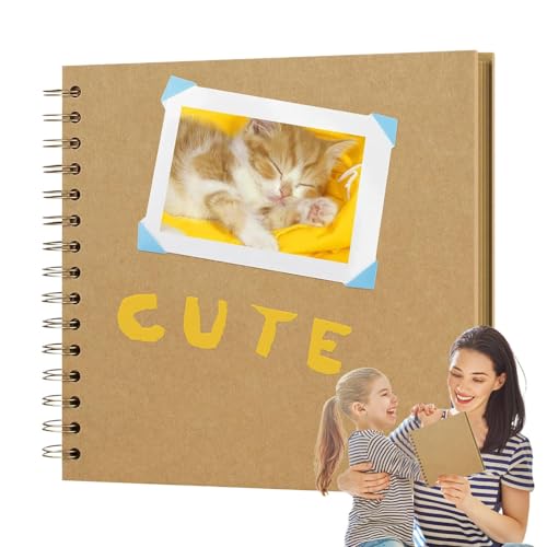 Álbum de fotos para álbum de recortes - Álbum de fotos | Álbum de fotos | Álbum de papel artesanal para invitados | Libro para el aniversario de la fotografía de boda en familia