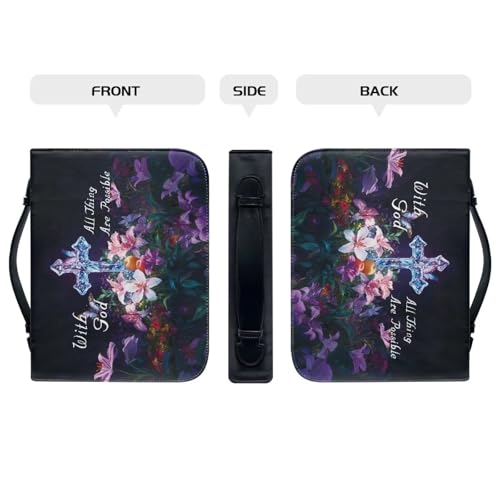 Bible Cover Bag for Women Girls PU Leather Bible Handbag with Handle Portable Tote Bag for Bible Study Supplies3