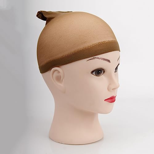 XCZYN 12 Pieces Stocking Wig Caps Stretchy Nylon Wig Caps Nude Wig Cap for Women Lace Front Wig (Dark Brown) - Image 4
