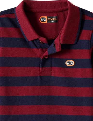 Image of Amazon Brand - Symbol Boys Cotton Rich Striped Polo Tshirt | Collar Tshirts | Half Sleeves | Regular Fit