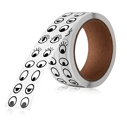 2000 Pieces Eye Stickers Labels Self Adhesive Eyes Stickers for DIY Handmade Arts and Crafts Toys and Home Decoration Paper Material Black and White
