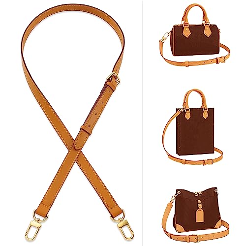 Image of Vachetta Genuine Leather Adjustable Genuine Leather Crossbody Straps Replacement (Honey brown)