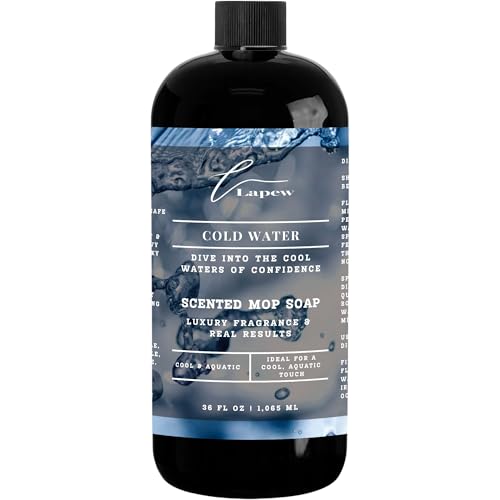 Lapew Cold Water Scented Mop Soap Concentrate 36 oz | Premium Fragranced Floor Cleaner | Streak-Free | Hard Floor Cleaning Solution | Eco Friendly | Made in USA (Cool Water)