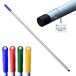 Colour Coded Mop and Broom Handle Replacement – 120cm Long Aluminium Mop and Broom Handle Screw End, Interchangeable That Fits Most Mop (Blue)