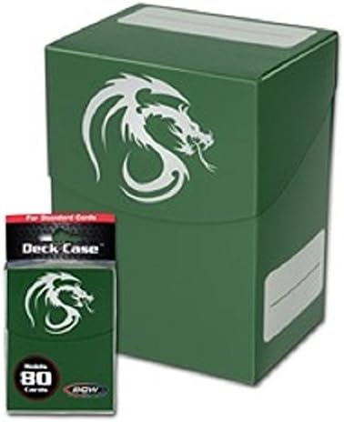 BCW GREEN Standard Deck Case for Collectable Gaming Cards like Magic The Gathering MTG, Pokemon, YU-GI-OH!, & More. Dragon Graphic on BOX.