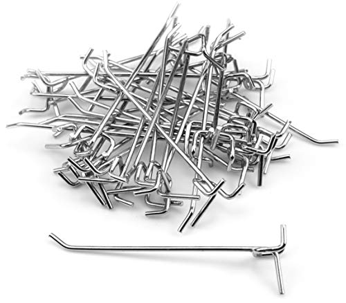 Foraineam 60-Pack (30Pcs 6-Inch & 30Pcs 8-Inch) Standard Size Pegboard Hooks For 1/8 Inch Pegboard Metal Peg Board Shelving Hooks Assortment thumb #4