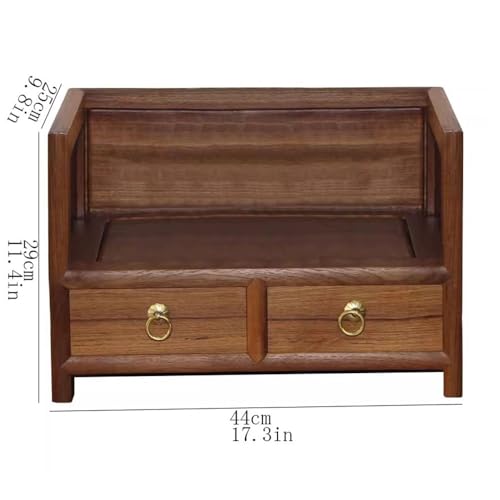 Petite bibliothèque de bureau en bois avec double tiroir et support de rangement