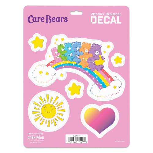 Image of Care Bears Rainbow Adhesive Vinyl Decal Pack